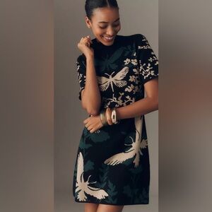 The Nina Short-Sleeve Mock-Neck Mod Sweater Dress